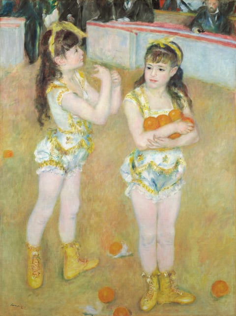 Acrobats at the Cirque Fernando by Pierre-Auguste Renoir, oil on canvas