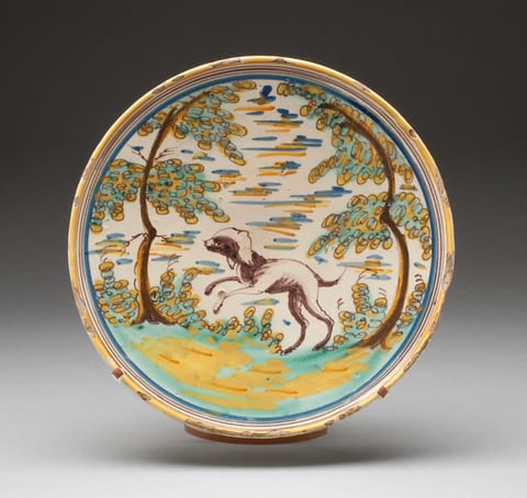 Charger by Talavera de la Reina, Spain, tin-glazed earthenware