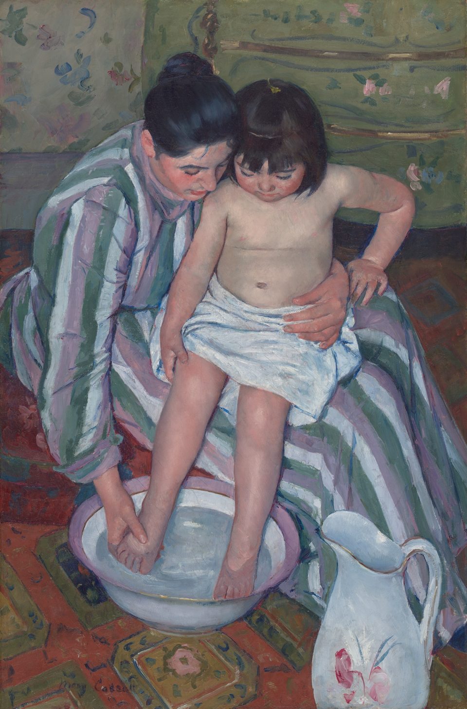 The Child's Bath by Mary Cassatt, oil on canvas